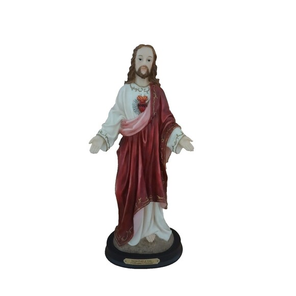 Sacred Heart of Jesus Resin Statue Florentine Collection 13.75" Heavy Duty - Picture 1 of 16